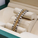 Rolex - Pre-owned Two Tone Yellow Gold Lady-Datejust 28mm Champagne Index Dial 279173