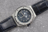 Audemars Piguet - Pre-owned Stainless Steel Royal Oak Offshore Triple Calendar 38mm Blue Dial 25808ST