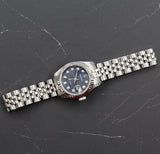 Rolex - Pre-owned Stainless Steel Lady-Datejust 26mm Blue Diamond Rolex Motif Dial 179174