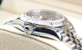 Rolex - Pre-owned Stainless Steel Lady-Datejust 28mm Dark Grey Roman Dial Jubilee Bracelet 279174