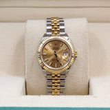 Rolex - Pre-owned Two Tone Yellow Gold Lady-Datejust 28mm Champagne Index Dial 279173
