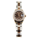 Rolex - Two Tone Rose Gold Lady-Datejust Chocolate Diamond Dial Diamond Bezel Oyster Bracelet 279381RBR