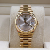 Rolex - Unworn Yellow Gold Datejust 31 Silver Diamond Dial Presidential Bracelet 278278