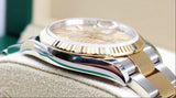 Rolex - Pre-owned Two Tone Yellow Gold Datejust 36 Champagne Motif Dial Oyster Bracelet 126233