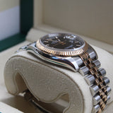 Rolex - Pre-owned Two Tone Rose Gold Datejust 36 Black Dial Jubilee Bracelet 116231