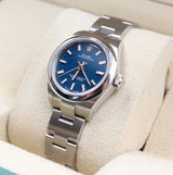Rolex - Unworn Stainless Steel Oyster Perpetual 28 Med Blue Dial Oyster Bracelet 276200