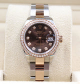 Rolex - Two Tone Rose Gold Lady-Datejust Chocolate Diamond Dial Diamond Bezel Oyster Bracelet 279381RBR