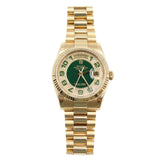 Rolex - Pre-owned Yellow Gold Day-Date 36 Green Diamond Dial 118238