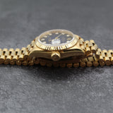 Rolex - Pre-owned Yellow Gold Lady-Datejust 26mm Blue Vignette Diamond Dial 69178