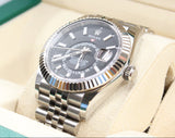 Rolex - Pre-owned Stainless Steel Sky-Dweller Black Dial Jubilee Bracelet 336934