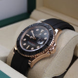 Rolex - Pre-owned Rose Gold Yacht-Master 40mm Black Dial 126655