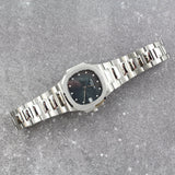 Patek Philippe - Pre-owned Stainless Steel Nautilus 33mm Blue Diamond Dial 3900/001