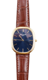 Patek Philippe - Pre-owned Yellow Gold Golden Ellipse Blue Dial 3738/100J