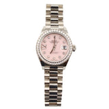 Rolex - Unworn White Gold Lady-Datejust 28mm Pink Opal Diamond Star Dial Diamond Bezel 279139RBR