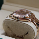 Rolex - Pre-owned Rose Gold Pearlmaster Goldust Dream Mother of Pearl Roman Diamond Dial Diamond Bezel 81315