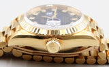 Rolex - Pre-owned Yellow Gold Lady-Datejust 26mm Blue Diamond Dial 69178
