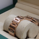 Rolex - Unworn Rose Gold Oyster Perpetual 34 Blue Lacquer Stone Dial 124205