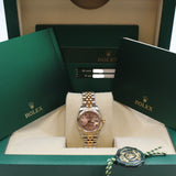 Rolex - Pre-owned Two Tone Rose Gold Lady-Datejust 26mm Pink Roman Dial 179171