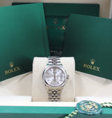 Rolex - Unworn Stainless Steel Lady-Datejust 28 Silver Index Dial Jubilee Bracelet 279160