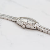 Cartier - Pre-owned White Gold Lanières Tonneau Mini 16 x 27mm White Dial Diamond Bezel WJ2004W3