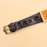 Rolex - Pre-owned Yellow Gold Cellini Orange Dial Black Leather Strap 4014