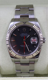 Rolex - Pre-owned Datejust Turn-O-Graph Black Dial Oyster Bracelet 116264