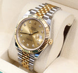 Rolex - Pre-owned Two Tone Yellow Gold Datejust 41 Champagne Diamond Dial Jubilee Bracelet 126333