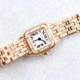 Cartier - Unworn Rose Gold Panthère Mini 25.1 x 18.5mm White Dial Diamond Bezel WJPN0063