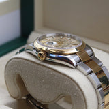 Rolex - Pre-owned Two Tone Yellow Gold Datejust 36 Champagne Palm Motif Dial Oyster Bracelet 126203