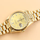 Rolex - Pre-owned Yellow Gold Day-Date 36 Champagne Diamond Dial 18238
