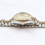 Rolex - Pre-owned Two Tone Yellow Gold Lady-Datejust 28mm Champagne Index Dial Jubilee Bracelet 279173