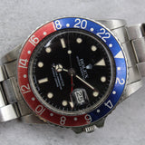 Rolex - Pre-owned Stainless Steel GMT-Master Pepsi 40mm Black Glossy Dial 16750
