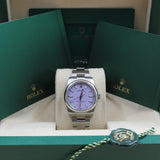 Rolex - Unworn Stainless Steel Oyster Perpetual 34 Lavender Dial 124200