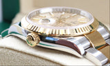 Rolex - Pre-owned Two Tone Yellow Gold Datejust 36 Champagne Motif Dial Oyster Bracelet 126233