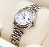 Rolex - White Gold Lady-Datejust Mother of Pearl Diamond Dial Presidential Bracelet 179179NG