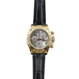 Rolex - Pre-owned Yellow Gold Daytona 40mm Tahitian Mother of Pearl Roman Dial 116518