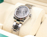 Rolex - Pre-owned Stainless Steel Lady-Datejust 28mm Dark Grey Roman Dial Oyster Bracelet 279174