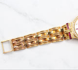 Patek Philippe - Pre-owned Yellow Gold Calatrava Mother of Pearl Diamond & Ruby Dial 3964-12