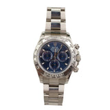 Rolex - Pre-owned White Gold Daytona 40mm Blue Dial 116509