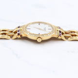 Patek Philippe - Pre-owned Yellow Gold Calatrava Mother of Pearl Diamond & Ruby Dial 3964-12
