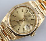 Rolex - Pre-owned Yellow Gold Day-Date 36 Double Quick Set Champagne Dial 18238