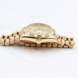 Rolex - Pre-owned Yellow Gold Day-Date 36 Single Quickset Champagne Diamond Dial 18038