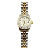 Rolex - Pre-owned Two Tone Yellow Gold Lady-Datejust 26mm "Meteorite" DIamond Dial Diamond Bezel Jubilee Bracelet  179383