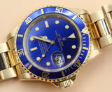 Rolex - Pre-owned Yellow Gold Submariner "Bluesy" 16618
