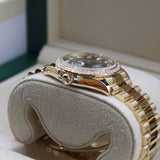Rolex - Unworn Yellow Gold Datejust 31 Green Diamond Dial Diamond Bezel Presidential Bracelet 278288RBR