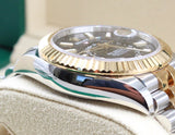 Rolex - Pre-owned Two Tone Yellow Gold Sky-Dweller Black Dial Jubilee Bracelet 336933