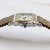 Cartier - Pre-owned Two Tone Yellow Gold Santos de Cartier Galbée Large White Dial W200114B