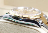 Rolex - Pre-owned Two Tone Yellow Gold Datejust 36 Palm Champagne Index Dial Oyster Bracelet 126233