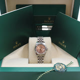 Rolex - Pre-owned Stainless Steel Lady-Datejust 26mm Pink Roman Dial Jubilee Bracelet 179174
