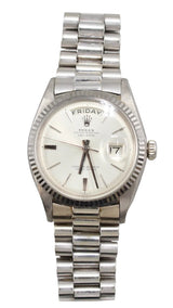 Rolex - Pre-owned White Gold Day-Date 36 Silver Pie Pan Dial 1803